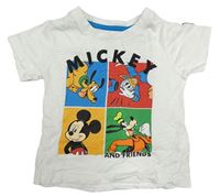 Bílé tričko s Mickeym a kamarády zn. Primark