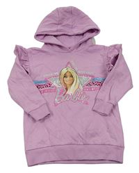 Světlerůžová mikina s Barbie a kapucí 