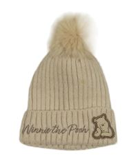 Smetanová pletená čepice s Púem Disney