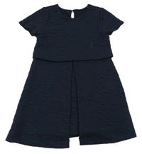 Tmavomodré vzorované šaty St. Bernard