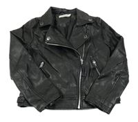 Černý koženkový crop křivák Bluezoo