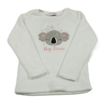 Bílé plyšové pyžamová mikina s koalou 