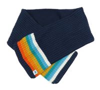 Tmavomodrá pletená šála s barevnými pruhy George