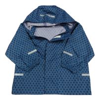 Tmavomodrá šusťáková jarní bunda s hvězdičkami a kapucí Papagino