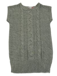 Khaki vzorované pletené šaty 