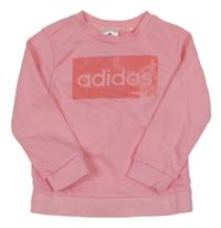 Růžová mikina s logem Adidas