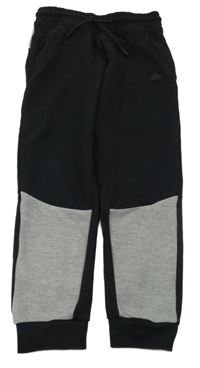 Černo-šedé tepláky