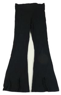 Černé žebrované flare legíny M&S