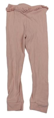 Světlerůžové žebrované pyžamové kalhoty Matalan