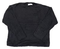 Černý chlupatý svetr H&M
