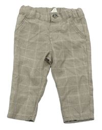Béžové kostkované kalhoty zn. H&M