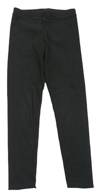 Antracitové žebrované legíny Primark