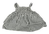 Bílo-tmavomodrý žebrovaný top Primark