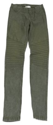 Khaki tregíny se žebrováním H&M