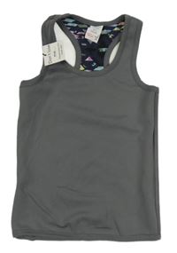 Šedý obustranný sportovní top 