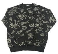 Antracitová mikina s graffiti H&M