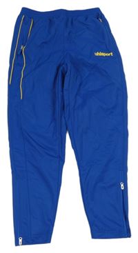 Safírové sportovní tepláky s nápisem