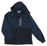 Tmavomodrá melírovaná softshellová bunda s kapucí H&M