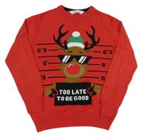 Červený svetr se sobem H&M