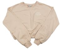 Světlerůžová crop mikina s nápisem E-Vie