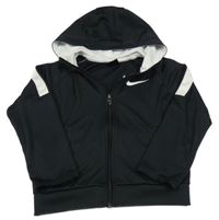 Černo-bílá propínací sportovní mikina s logem a kapucí Nike