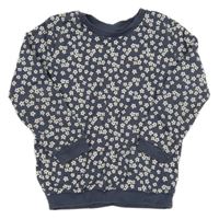 Šedomodrá květovaná mikina George