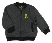 Šedá melírovaná propínací mikina s výšivkou Kiki&Koko