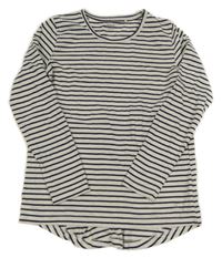 Světlešedo-tmavomodré pruhované triko Yigga