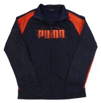 Tmavomodro-červená propínací sportovní mikina s logem Puma