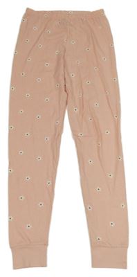 Růžové květované pyžamové kalhoty George