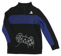 Černo-tmavomodrá mikina s ovladačem - PlayStation