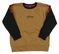 Hnědo-černá mikina s nápisem Next