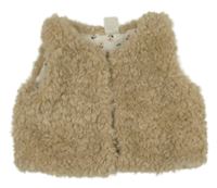Béžová huňatá podšitá vesta H&M