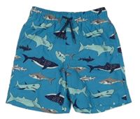 Světlemodré plážové kraťasy se žraloky Sports 
