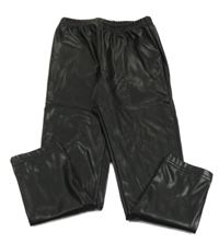 Černé koženkové zateplené legíny Shein