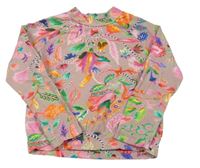 Starorůžovo-barevné květované triko 