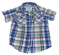 Modro-bílo-barevná kostkovaná košile