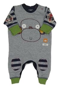 Šedomodro-zelený overal s opicí Next