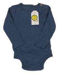 Nové - Šedomodré žebrované body Tu
