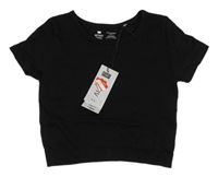 Nové - Černé žebrované crop tričko F&F