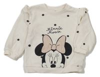 Smetanovo-černá puntíkatá mikina s Minnie H&M