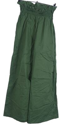 Dámské khaki plátěné culottes kalhoty 