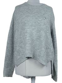 Dámský šedý vlněný crop svetr Tommy Hilfiger