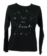 Dámské černé pyžamové triko s nápisem George