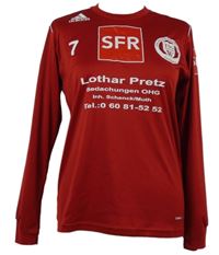 Pánské červené fotbalové funkční triko s nápisy Adidas 