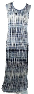 Dámské tmavomodro-bílé vzorované midi šaty Artisan 