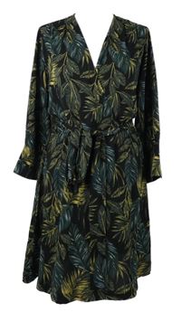 Dámské černo-béžové košilové šaty s lístky 