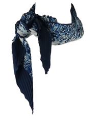 Dámská modro-bílá vzorovaná plisovaná šála 