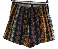 Dámské černo-barevné vzorované sukňové kraťasy Shein 