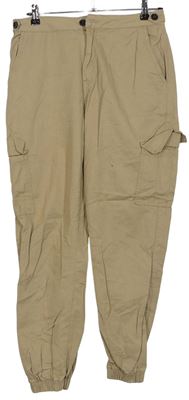 Dámské béžové plátěné cargo kalhoty Primark 